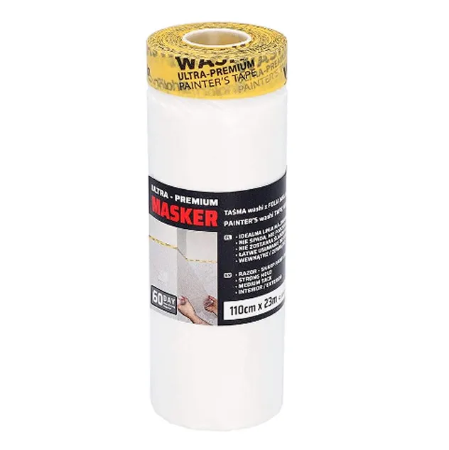 MW110_59239 Защитная пленка с лентой Washi ULTRA-PREMIUM MASKER 110см х 23м