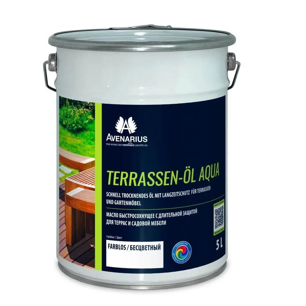 Террасное масло на водной основе AVENARIUS TERRASSEN-OEL AQUA FARBLOS 20л