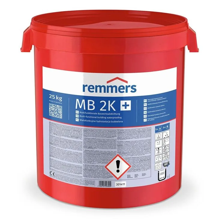 Гидроизоляция премиум-класса, многофункциональная 2-компонентная эластичная полимерцементная 25кг Remmers MB 2K