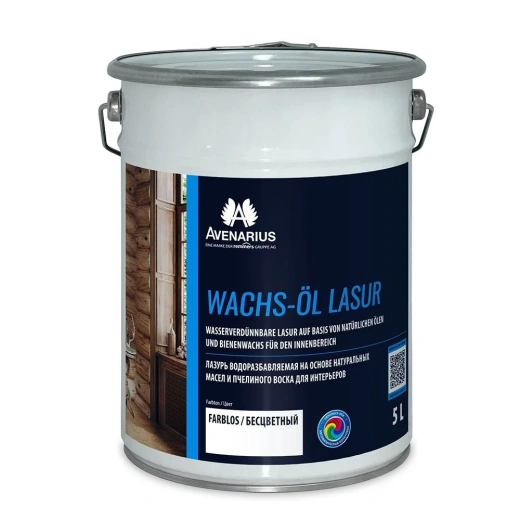Лазурь на основе масел и воска для интерьеров AVENARIUS WACHS-OEL LASUR FARBLOS 5л